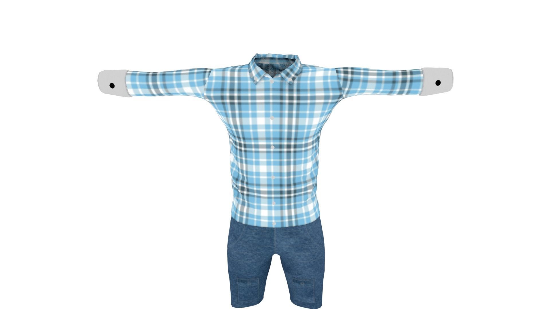 Man Clothing Low-poly 3D model_5