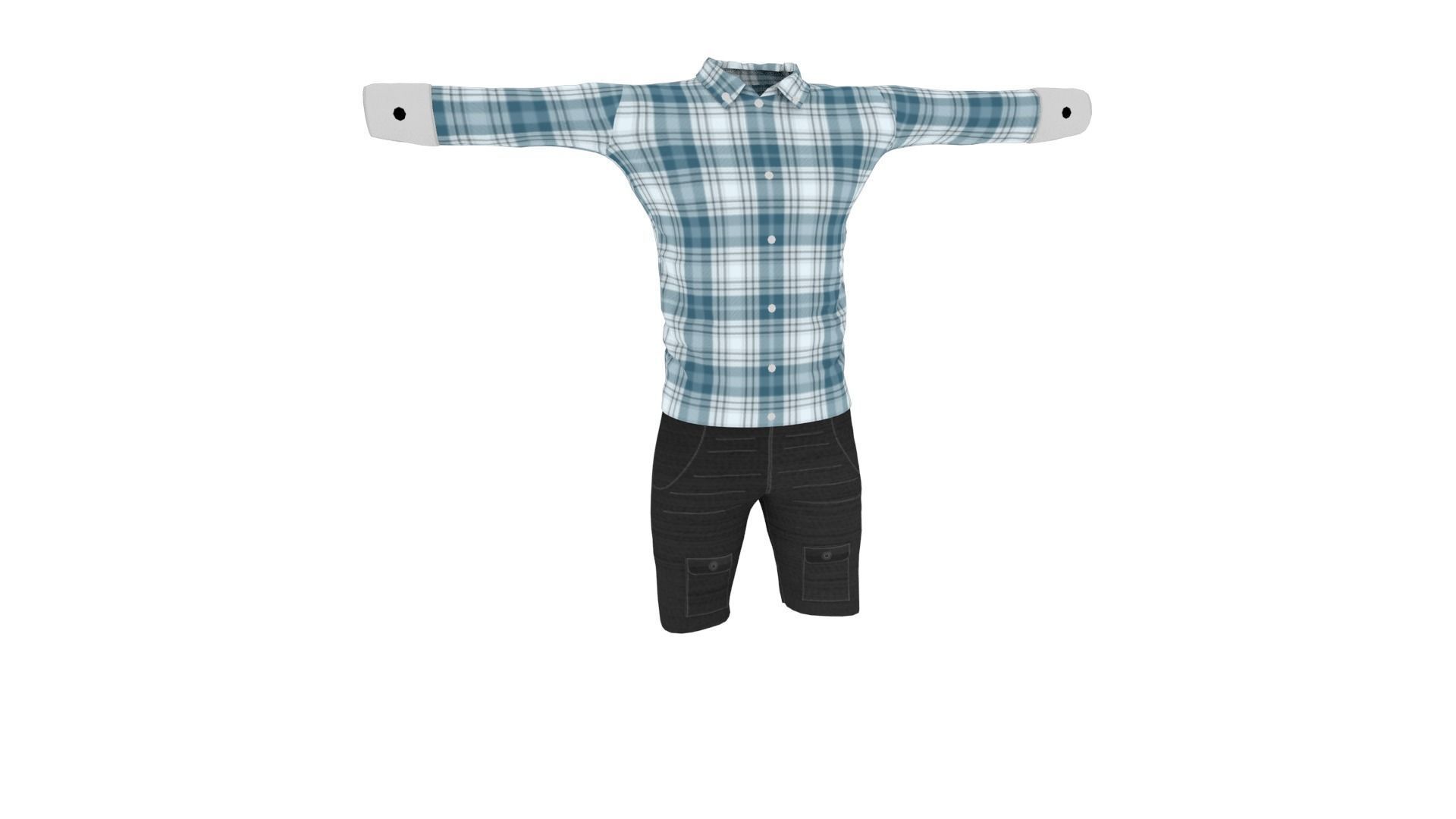 Man Clothing Low-poly 3D model_1