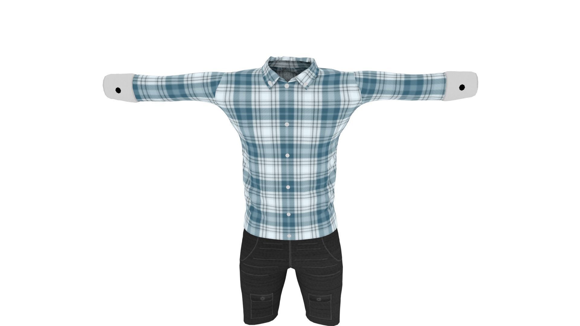 Man Clothing Low-poly 3D model_5