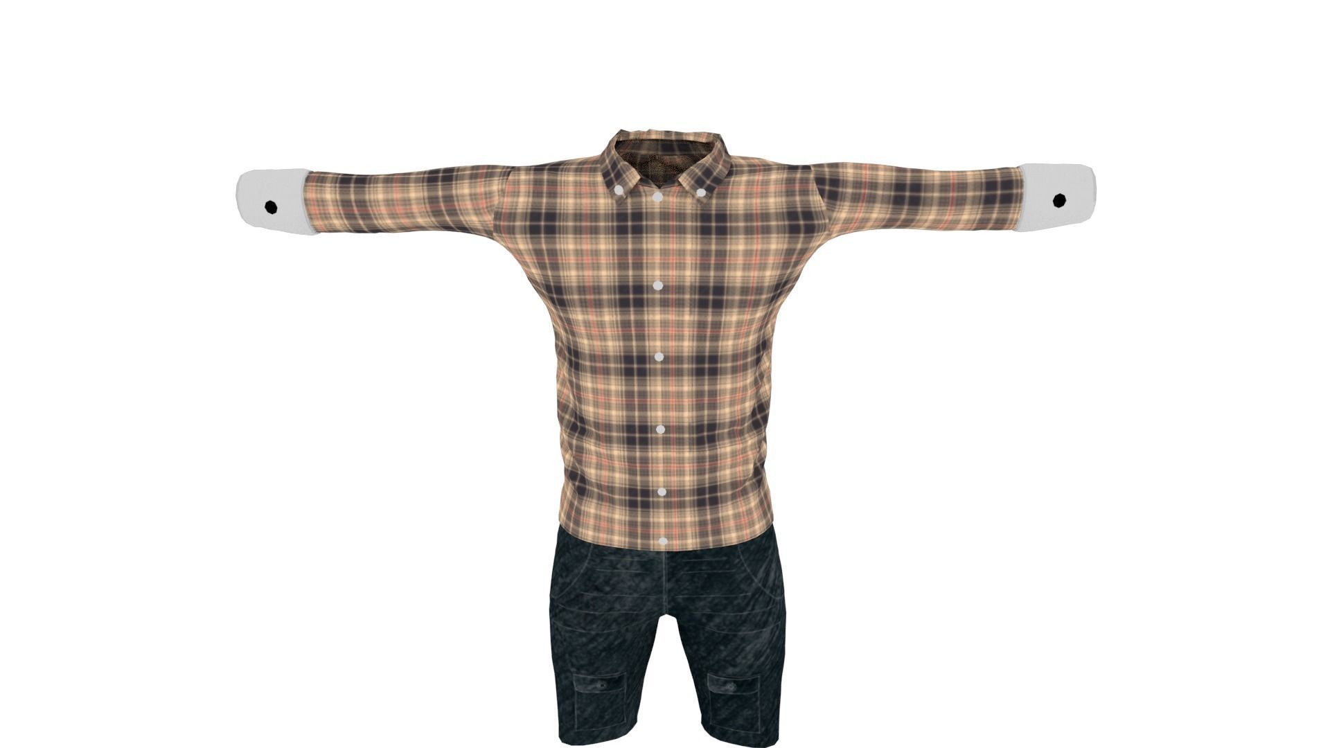 Man Clothing Low-poly 3D model_5