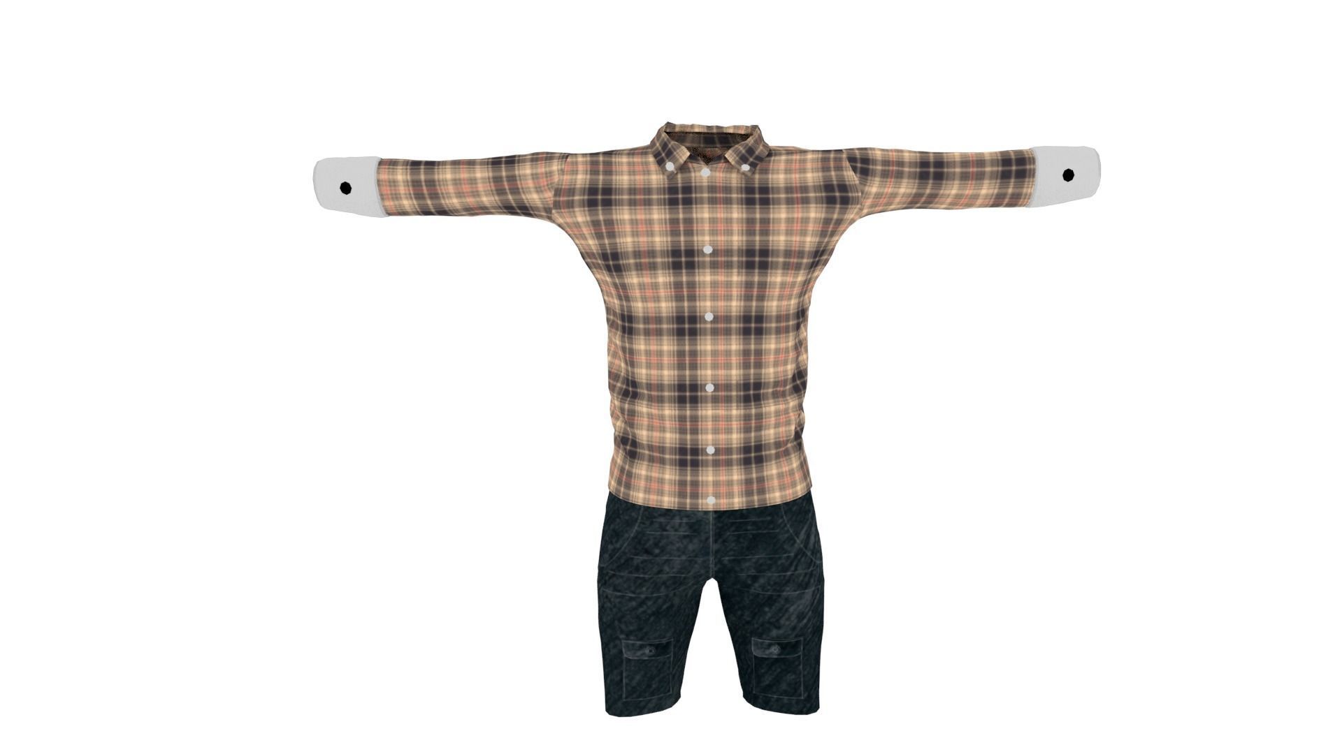 Man Clothing Low-poly 3D model_2
