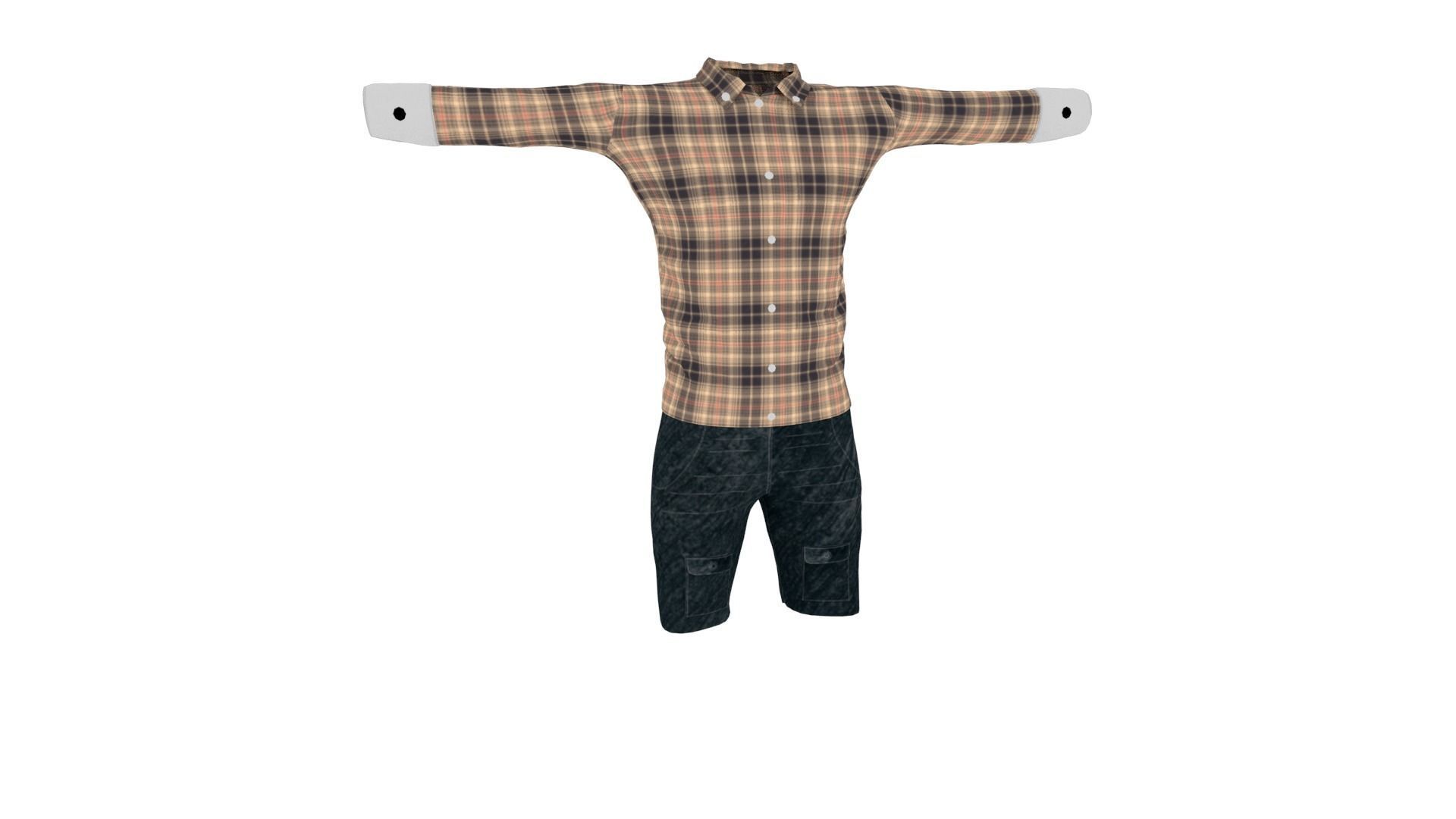 Man Clothing Low-poly 3D model_1