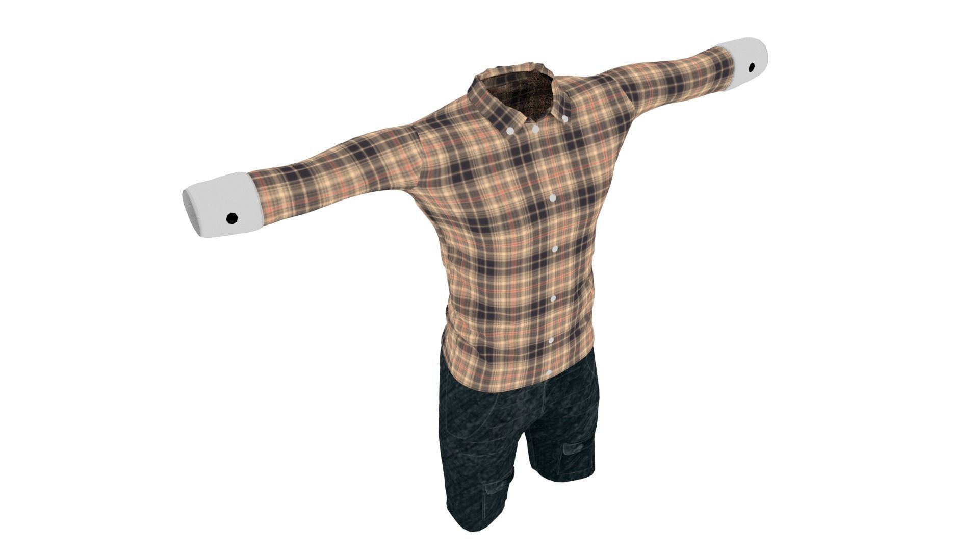 Man Clothing Low-poly 3D model_4