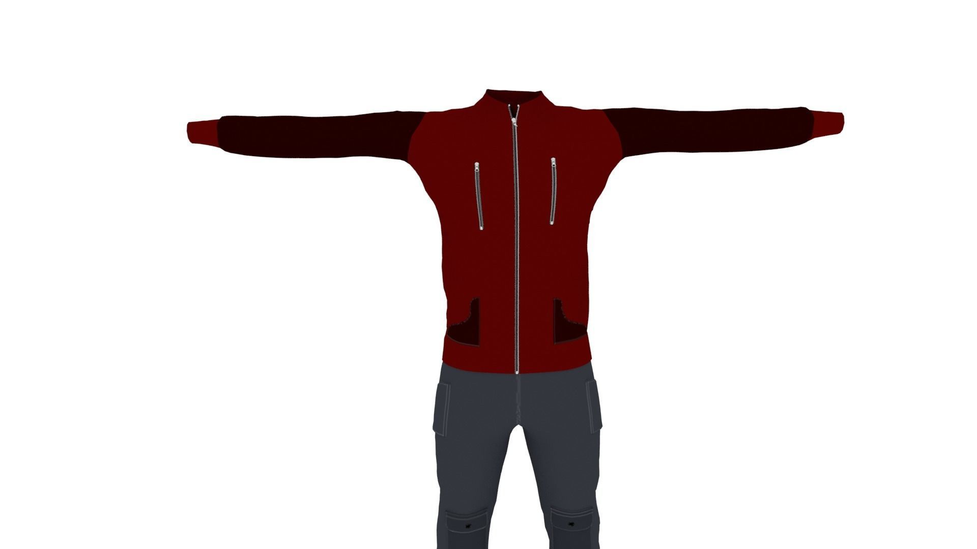 Man Clothing Low-poly 3D model_2