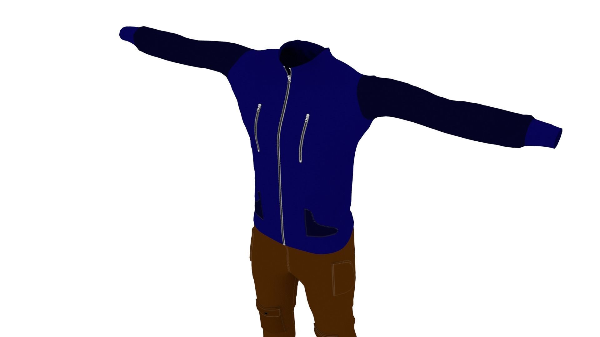 Man Clothing Low-poly 3D model_4