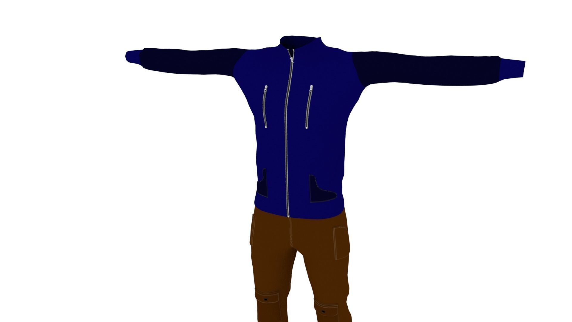 Man Clothing Low-poly 3D model_2