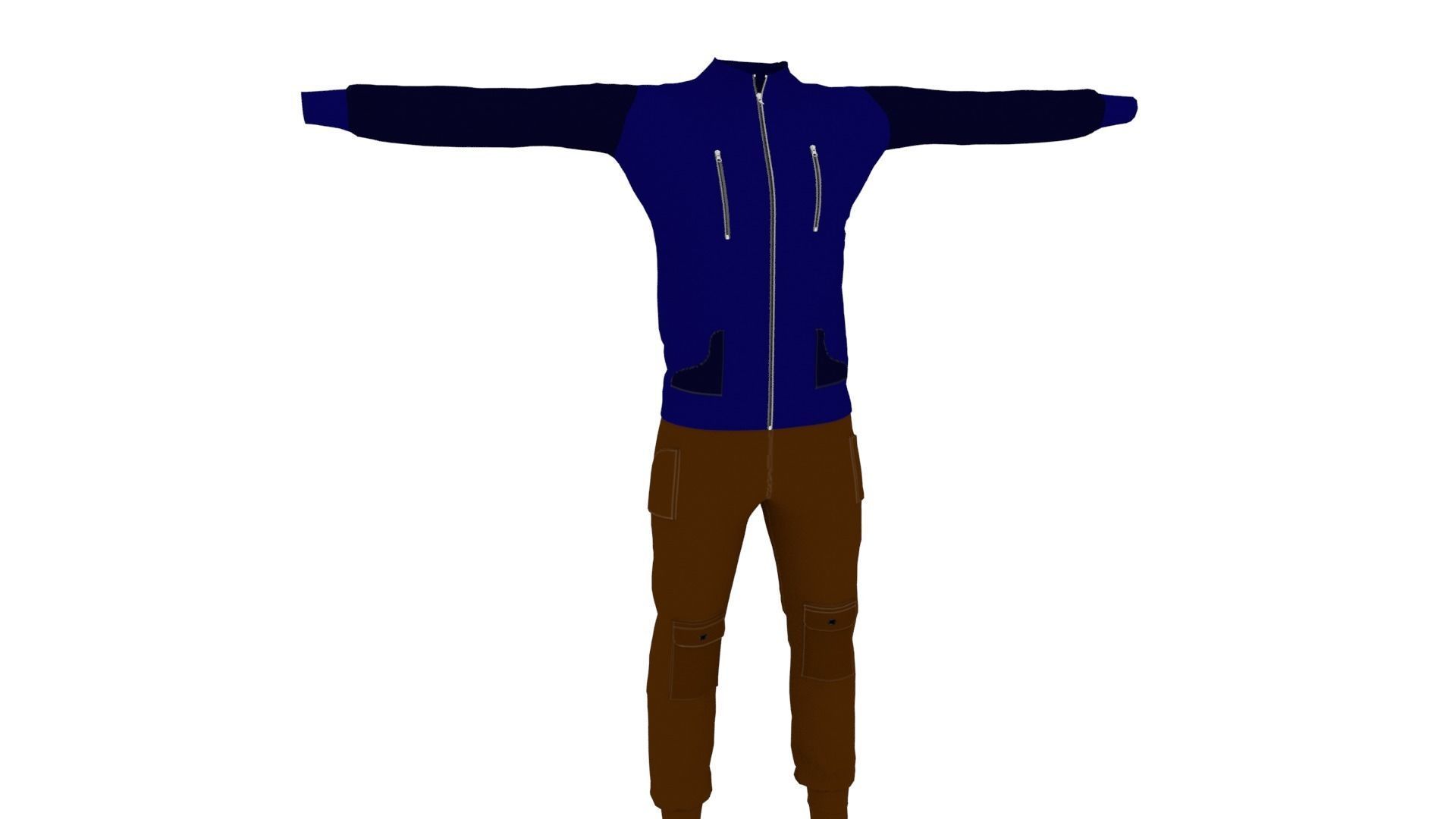 Man Clothing Low-poly 3D model_1