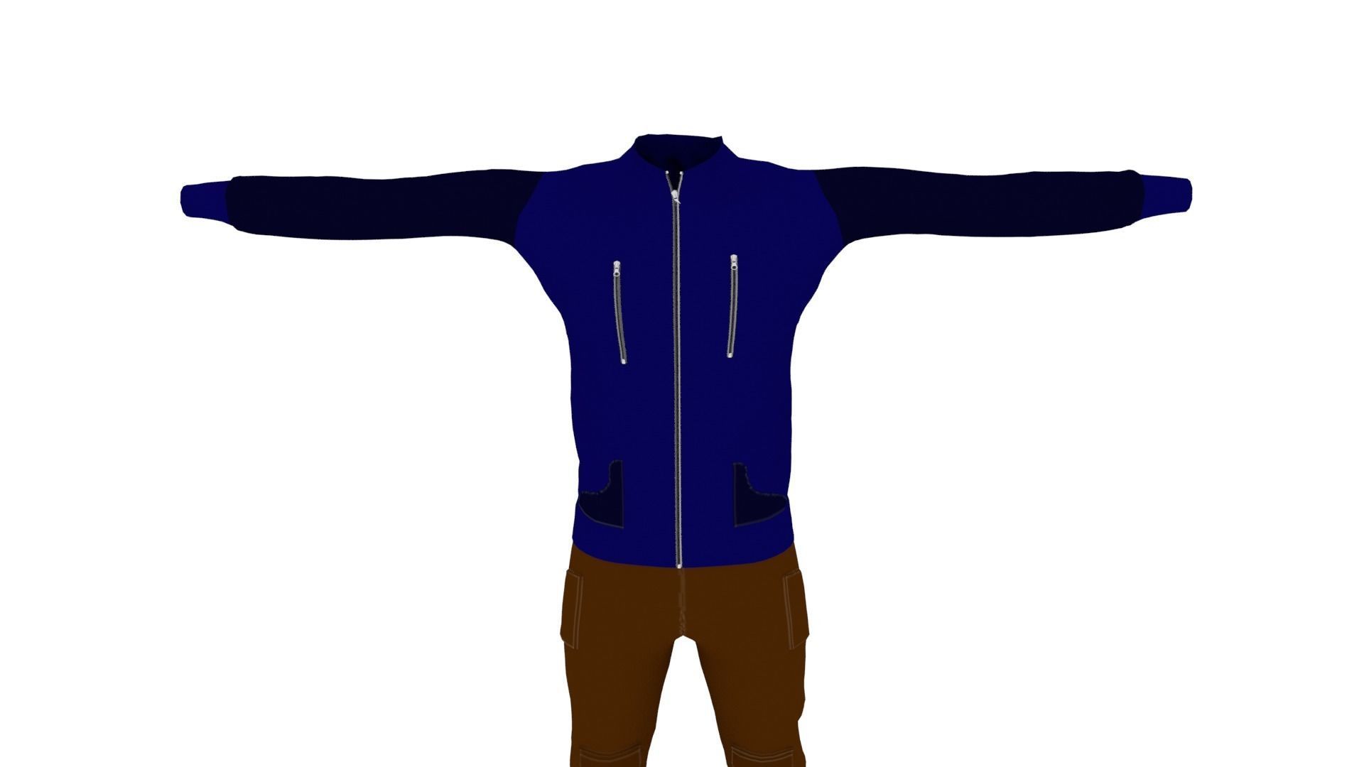 Man Clothing Low-poly 3D model_5