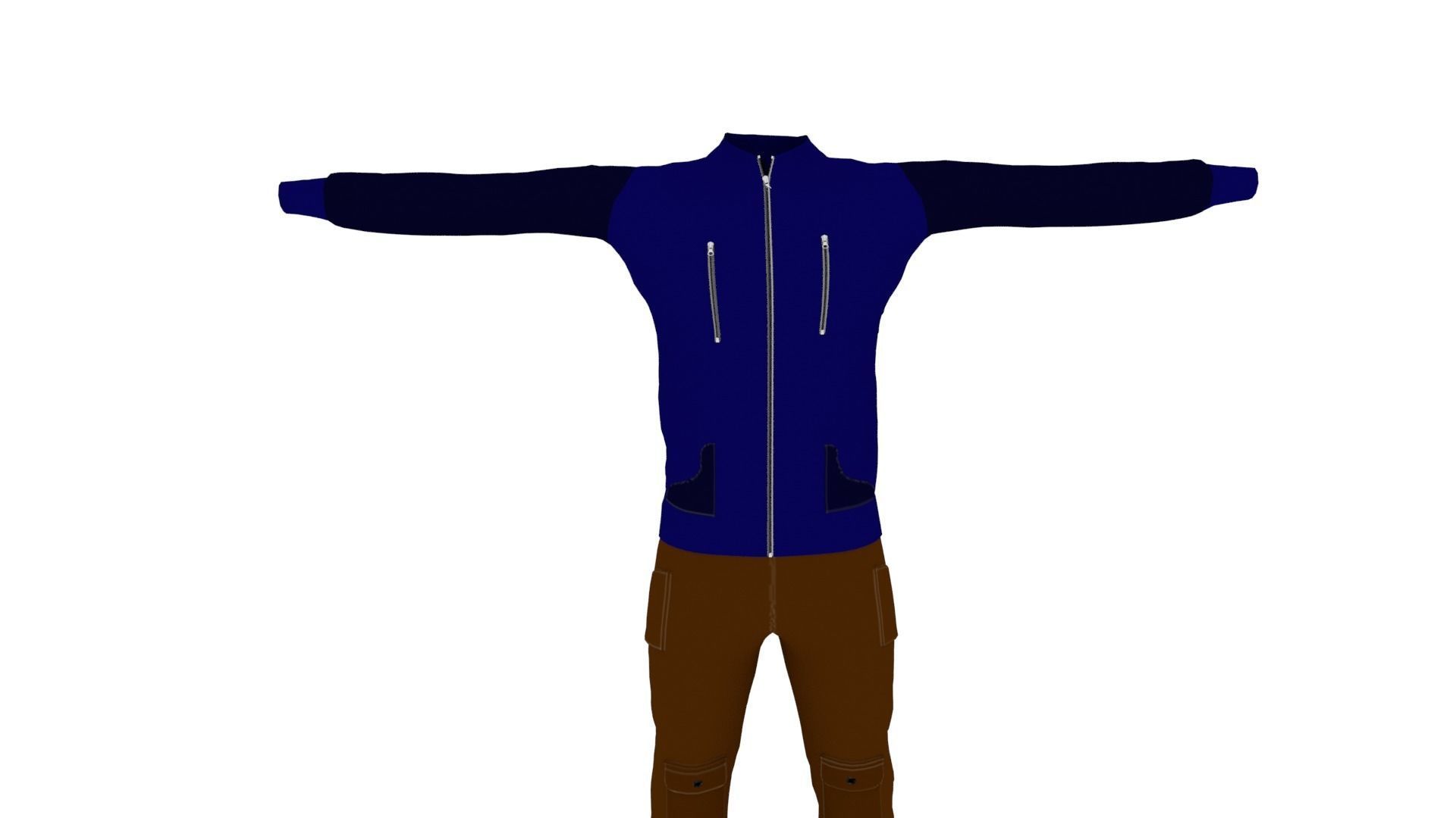 Man Clothing Low-poly 3D model_3