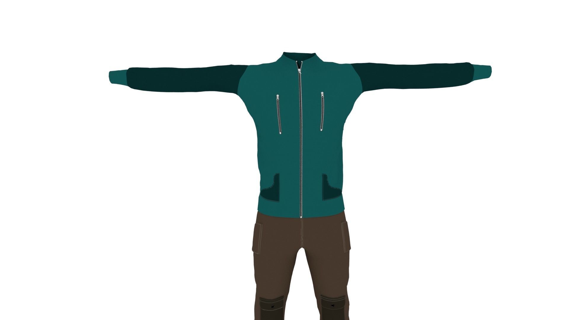 Man Clothing Low-poly 3D model_2