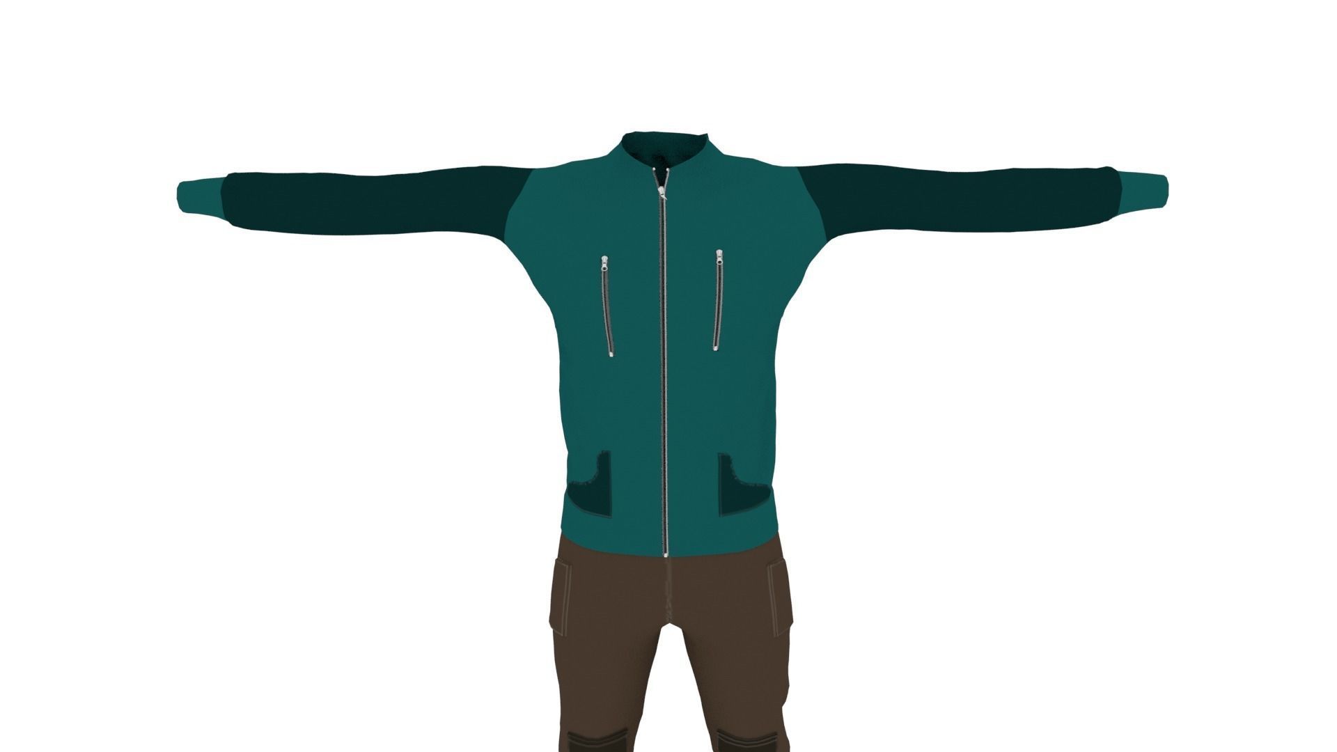 Man Clothing Low-poly 3D model_5