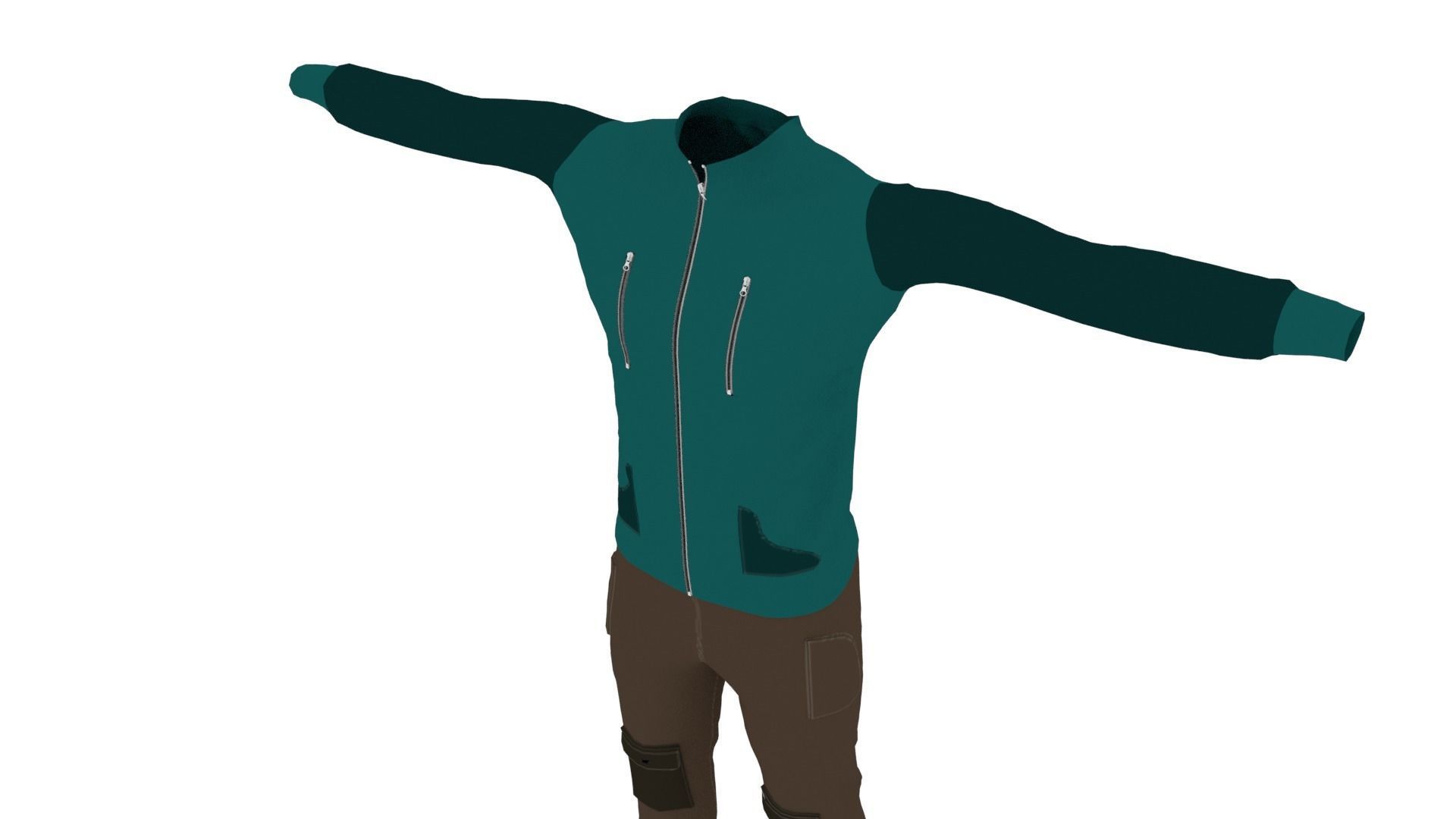 Man Clothing Low-poly 3D model_3