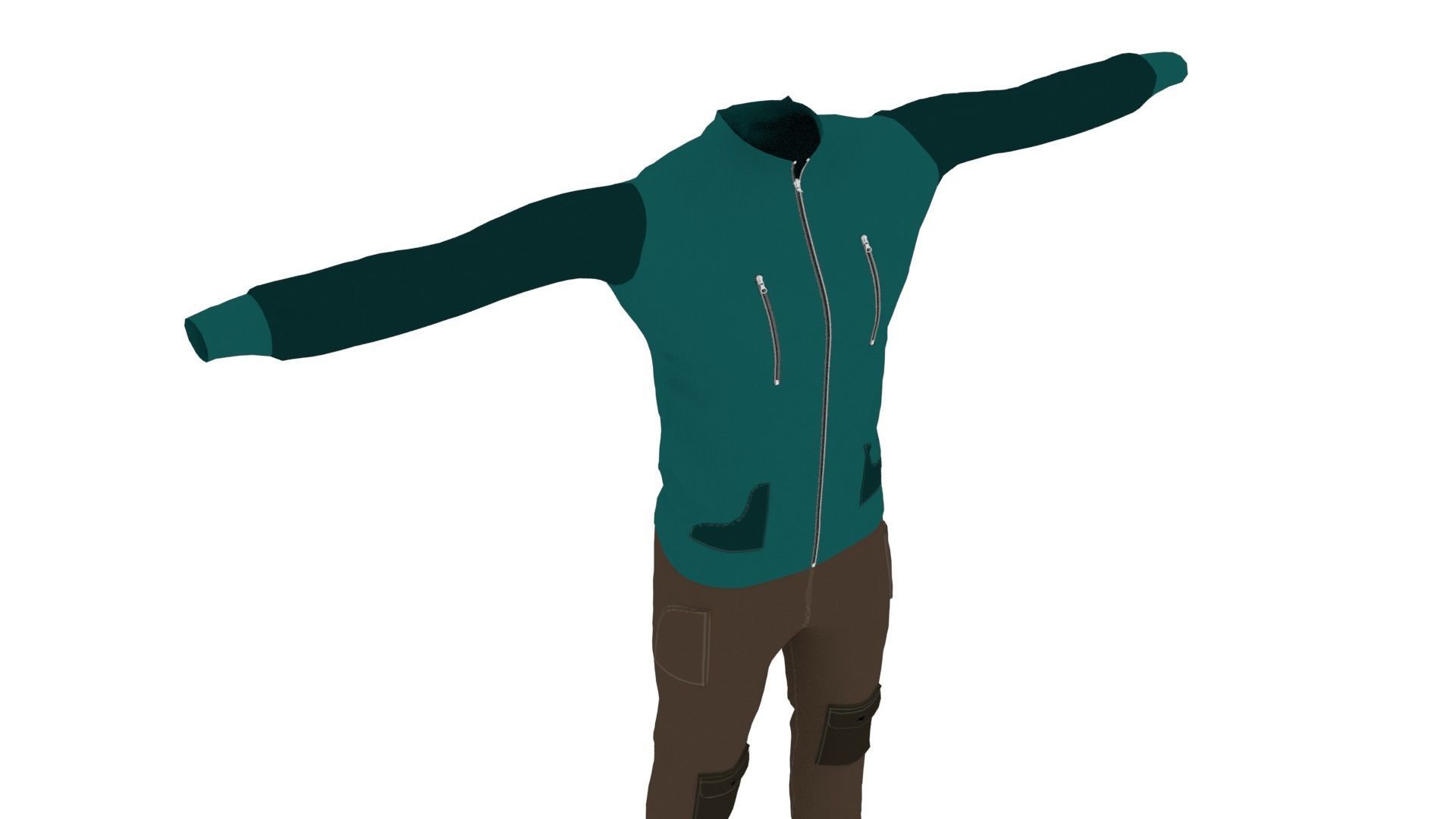 Man Clothing Low-poly 3D model_4