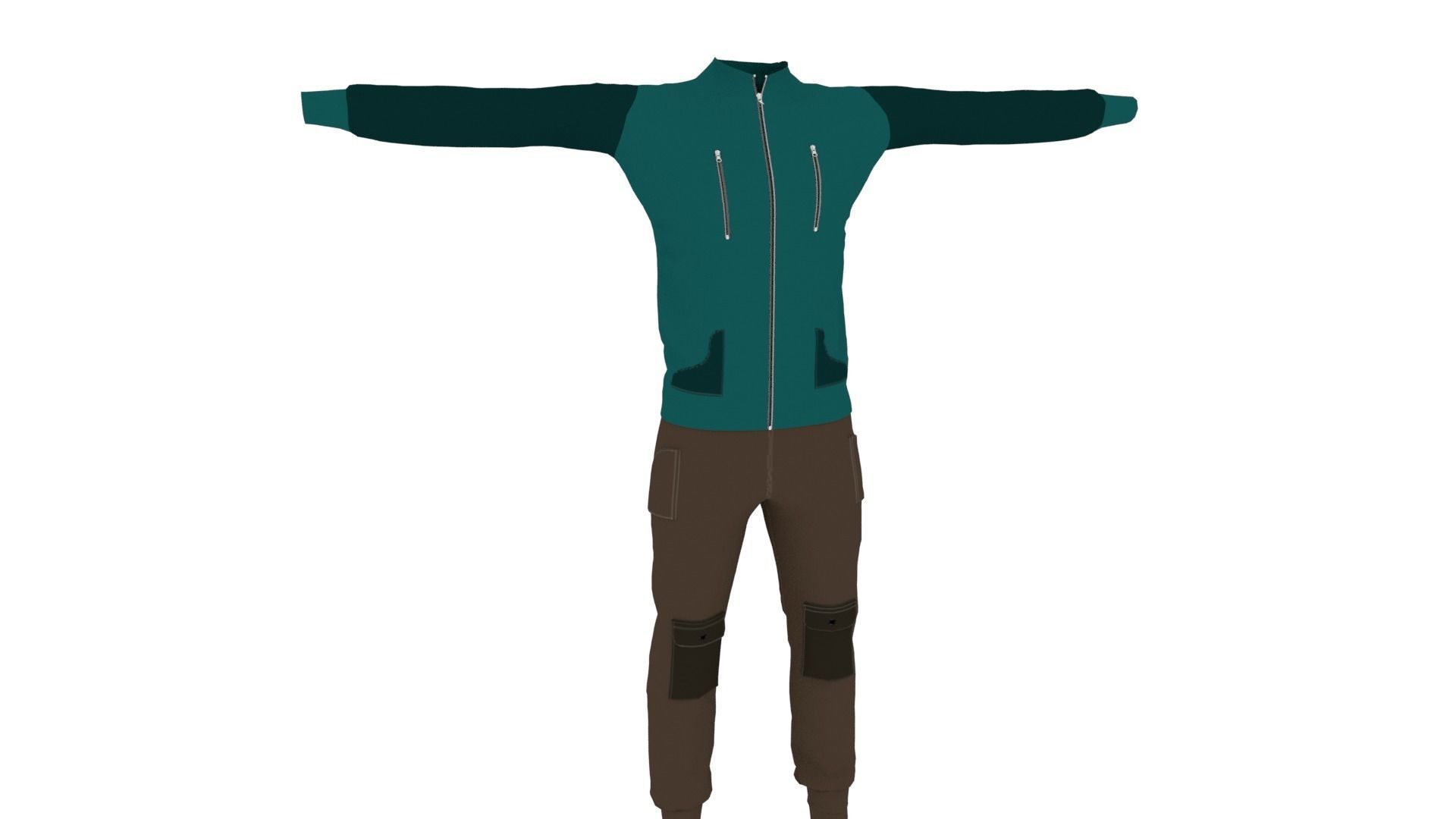 Man Clothing Low-poly 3D model_1