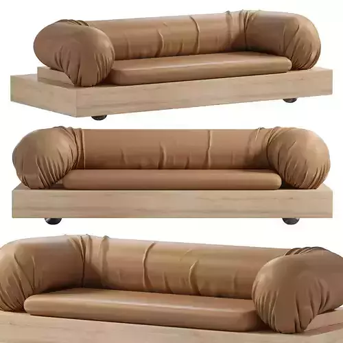 Block three seater sofa by Natuzzi 3D model