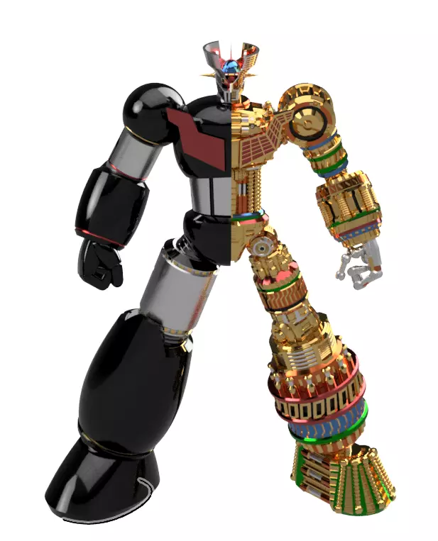 30cm mazinger z half mechanic high detail statue 3D print model