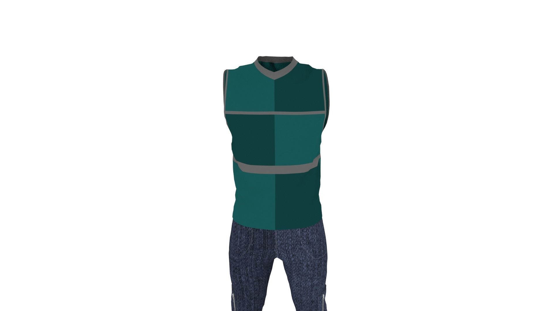 Man Clothing Low-poly 3D model_5
