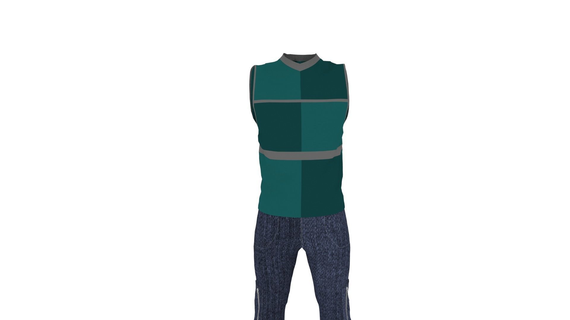 Man Clothing Low-poly 3D model_2