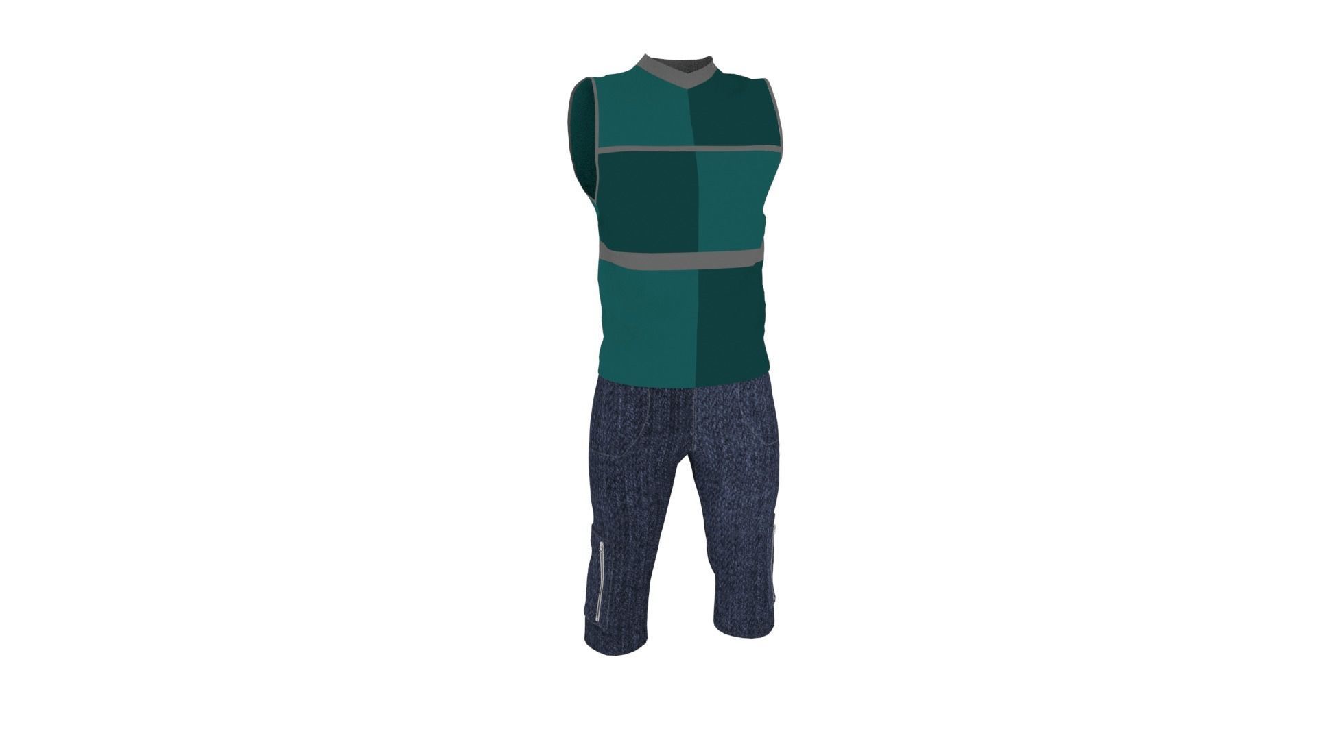 Man Clothing Low-poly 3D model_1