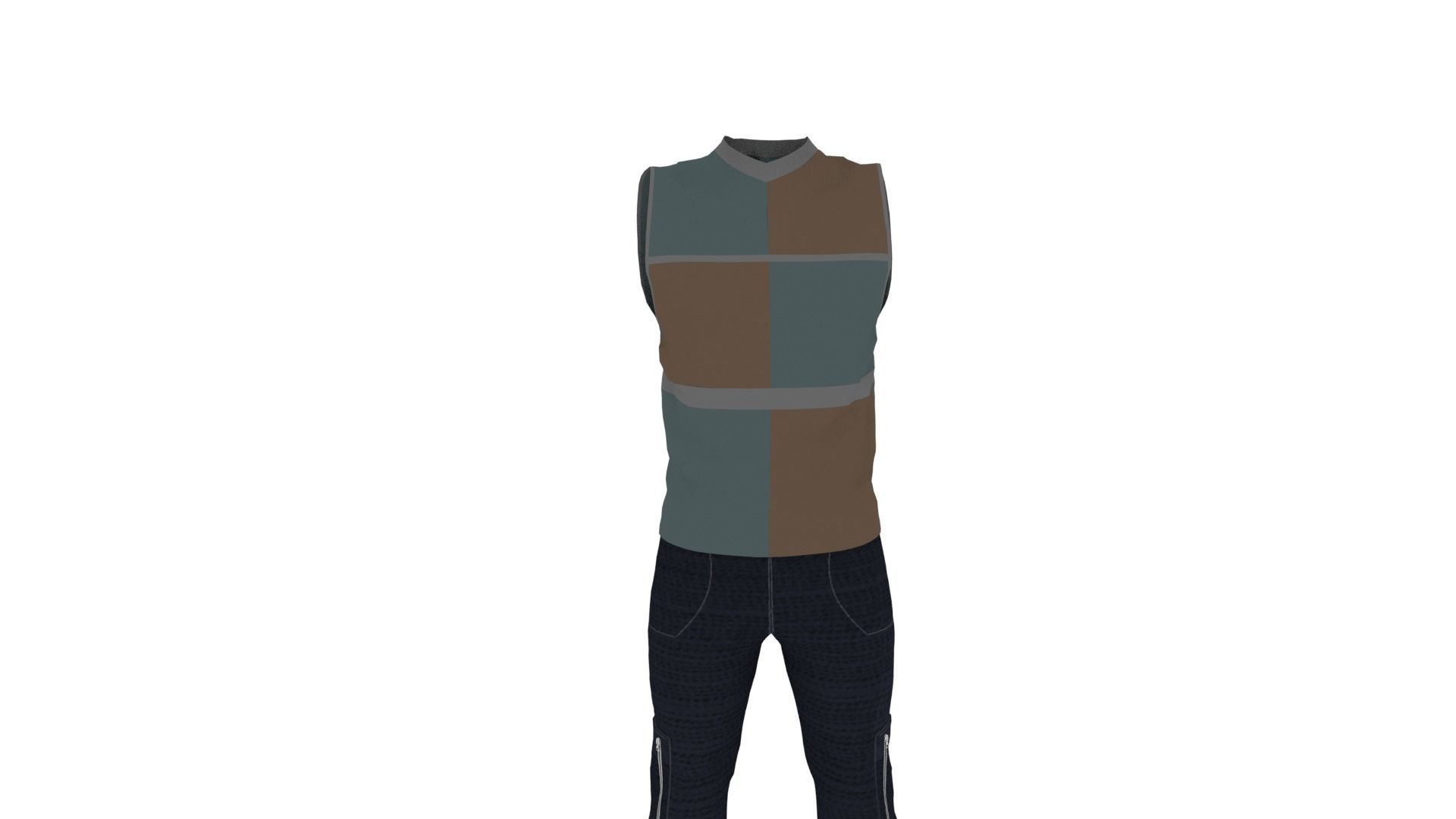 Man Clothing Low-poly 3D model_2