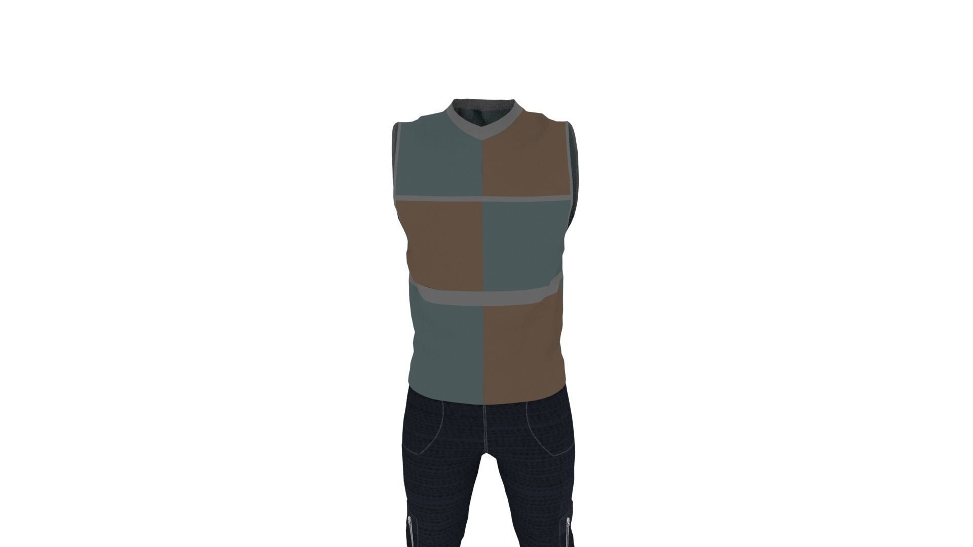 Man Clothing Low-poly 3D model_5