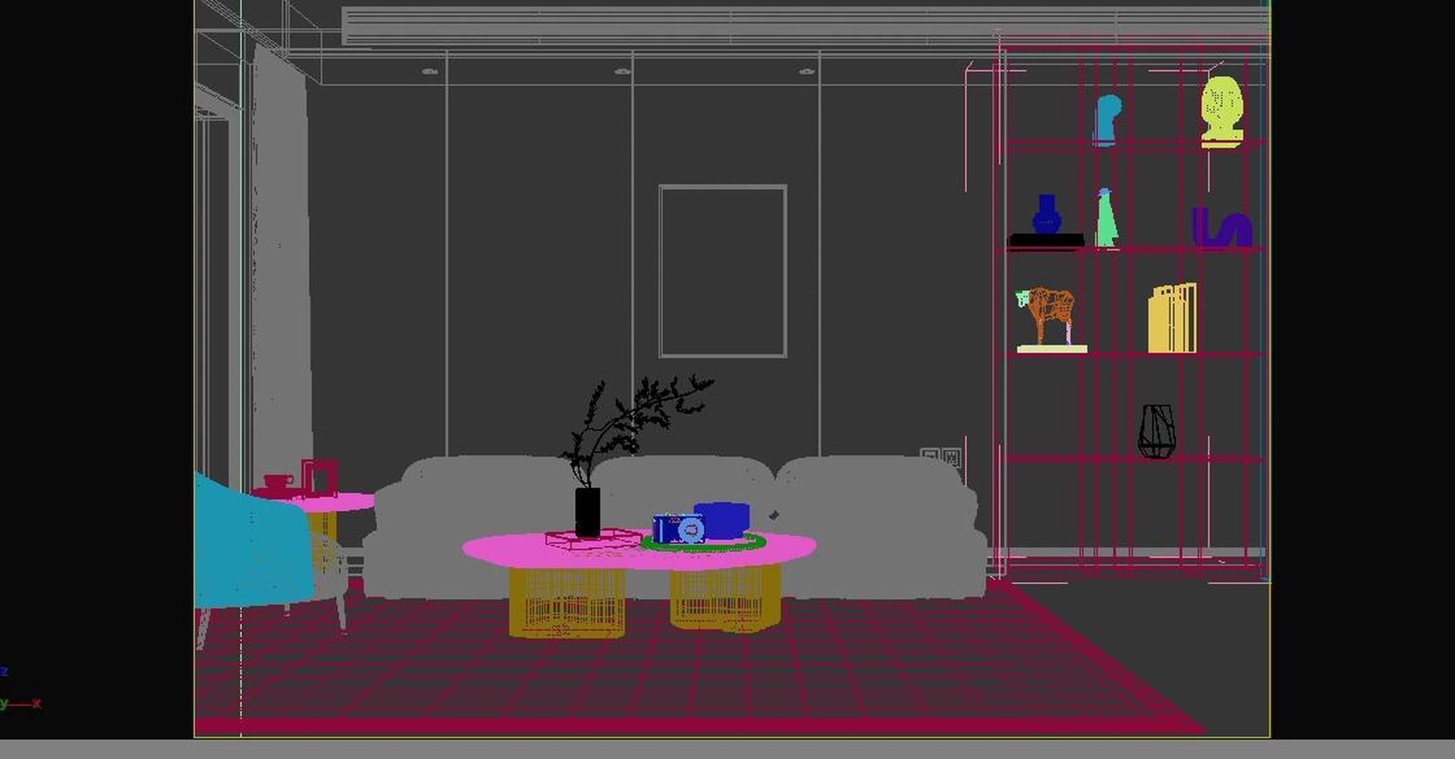 combination sofa table coffee and 3D model_6