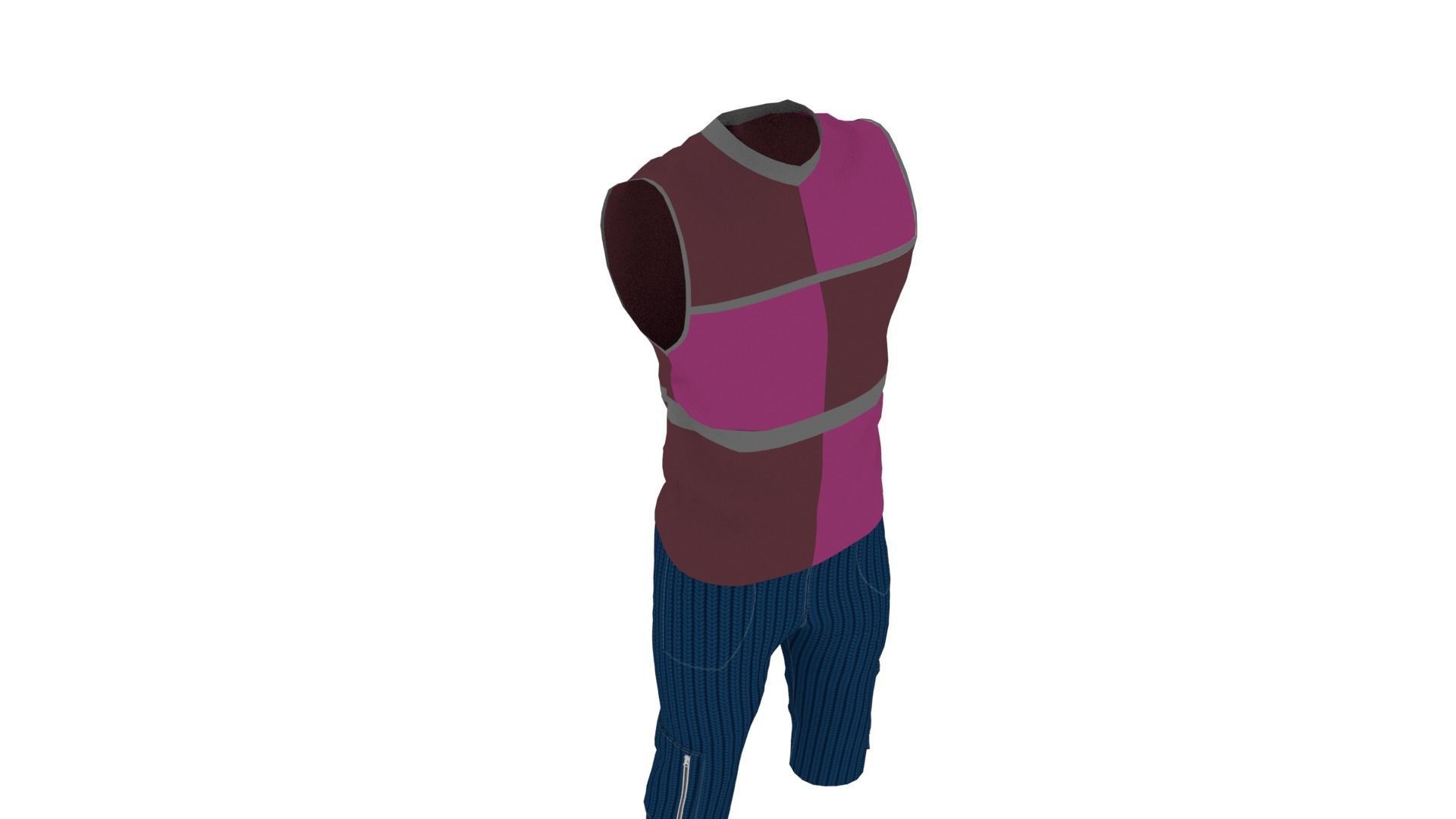 Man Clothing Low-poly 3D model_5