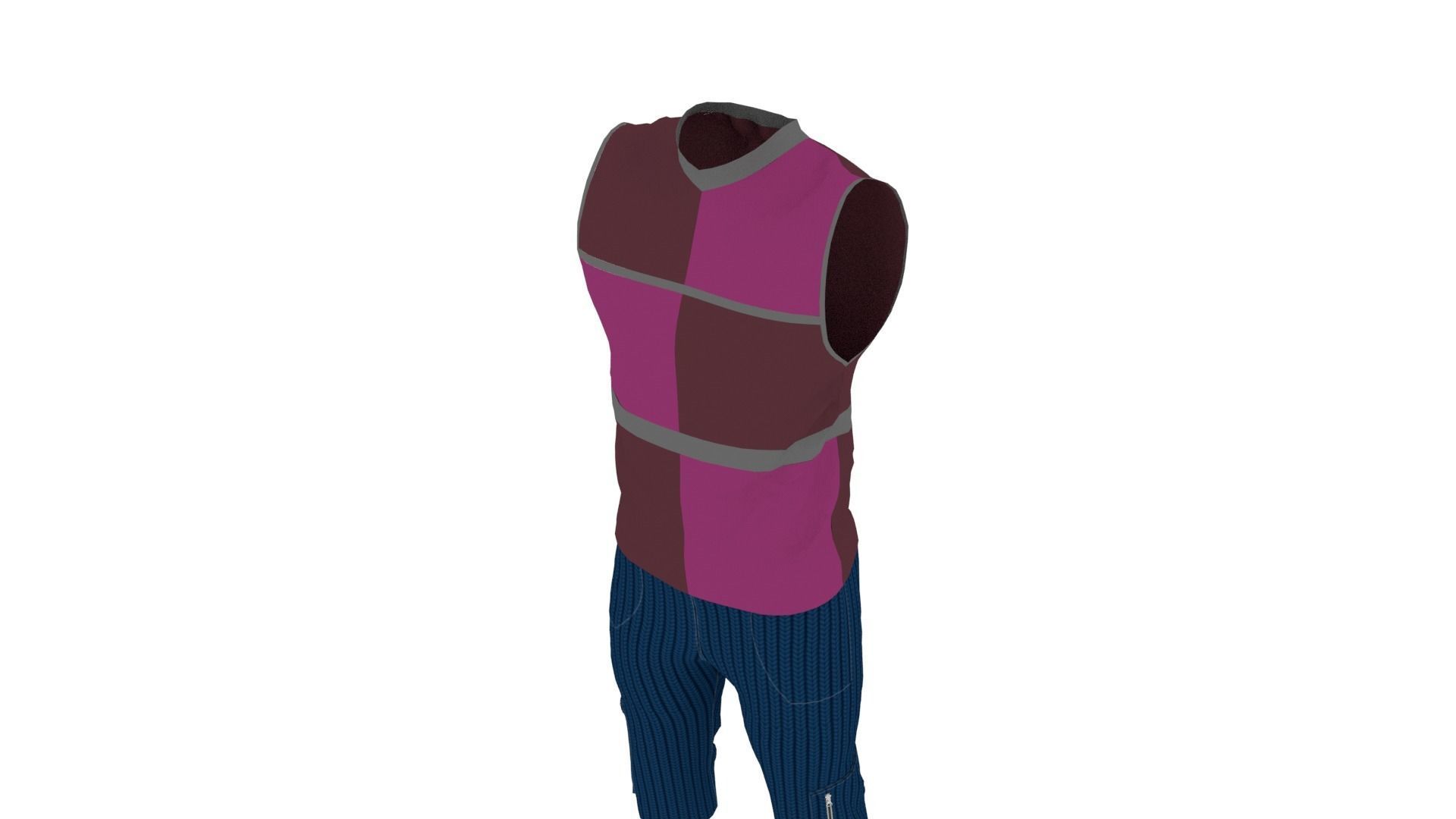 Man Clothing Low-poly 3D model_4