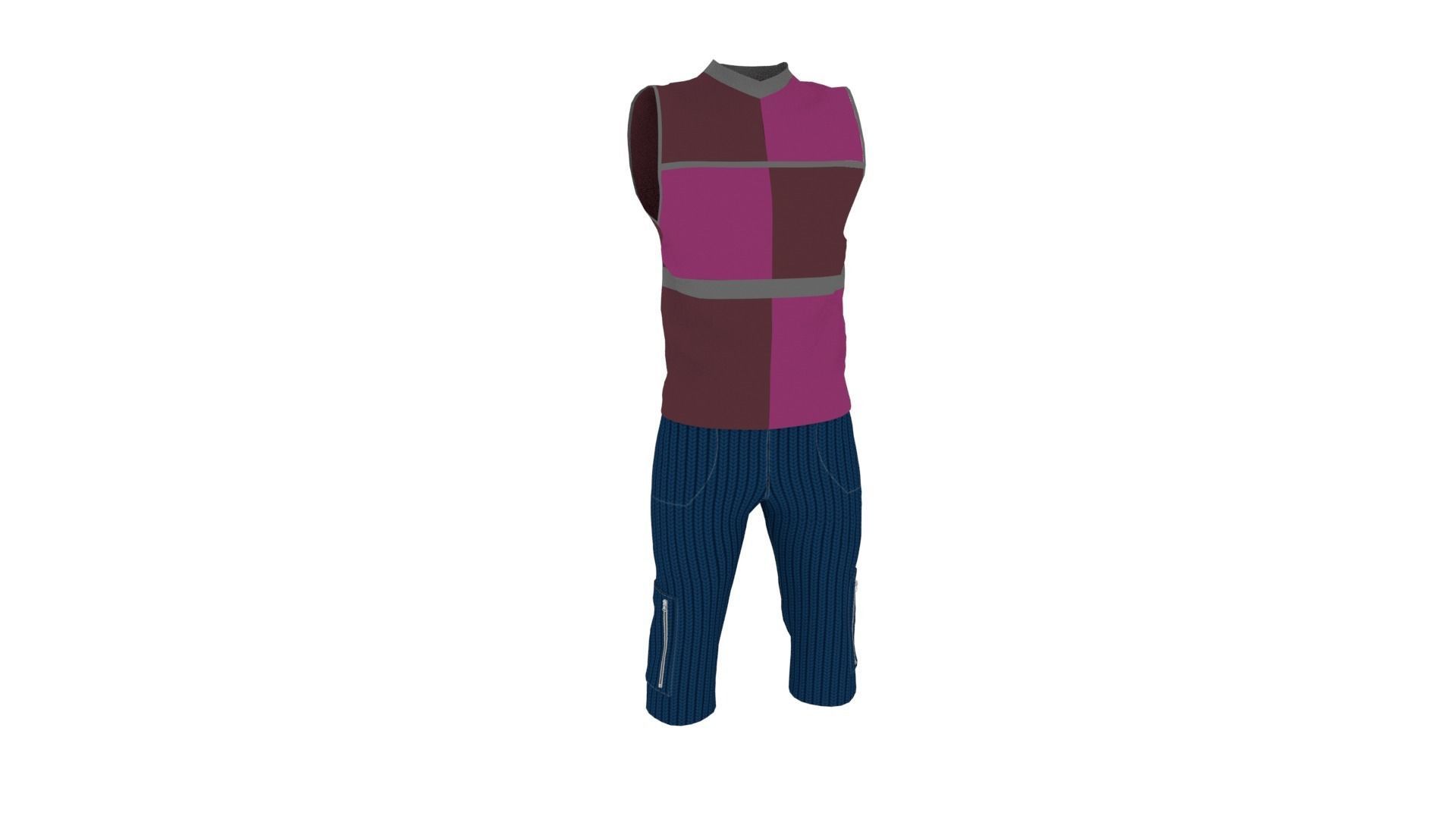 Man Clothing Low-poly 3D model_1