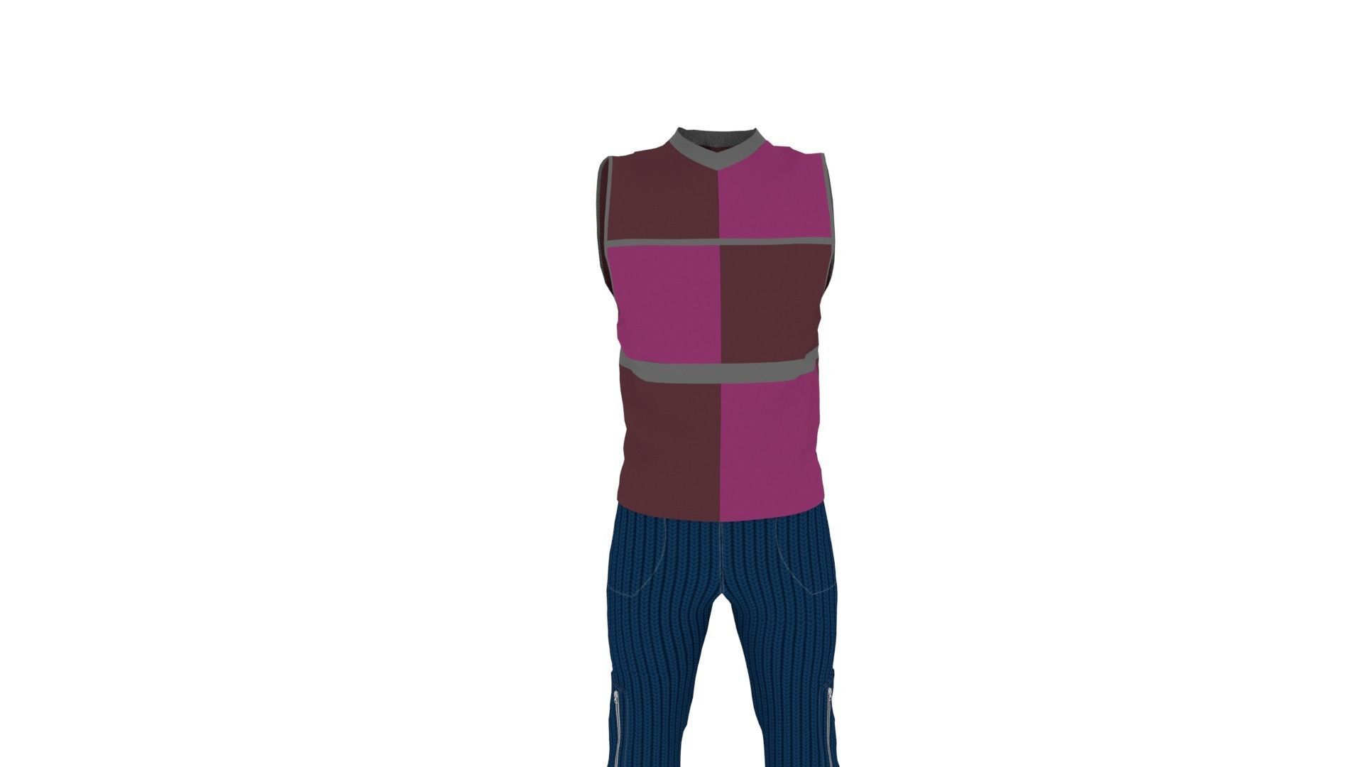 Man Clothing Low-poly 3D model_3