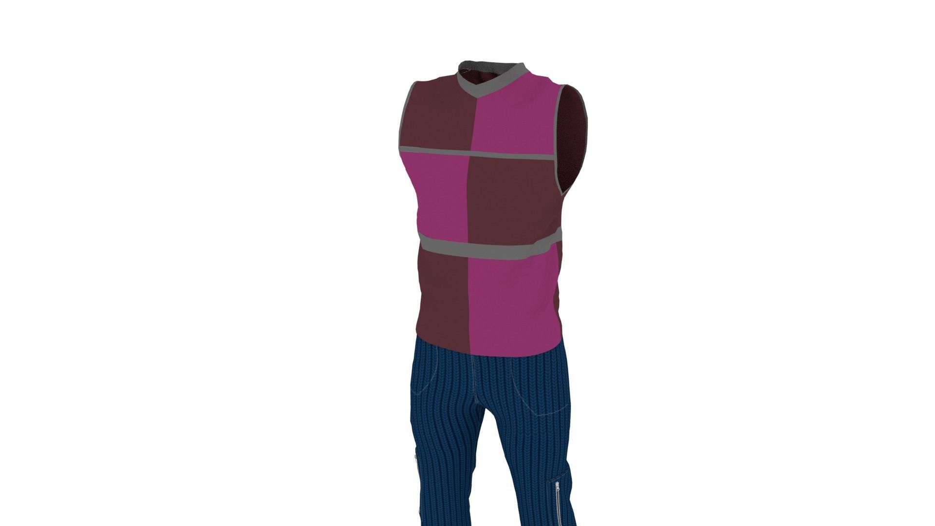 Man Clothing Low-poly 3D model_2