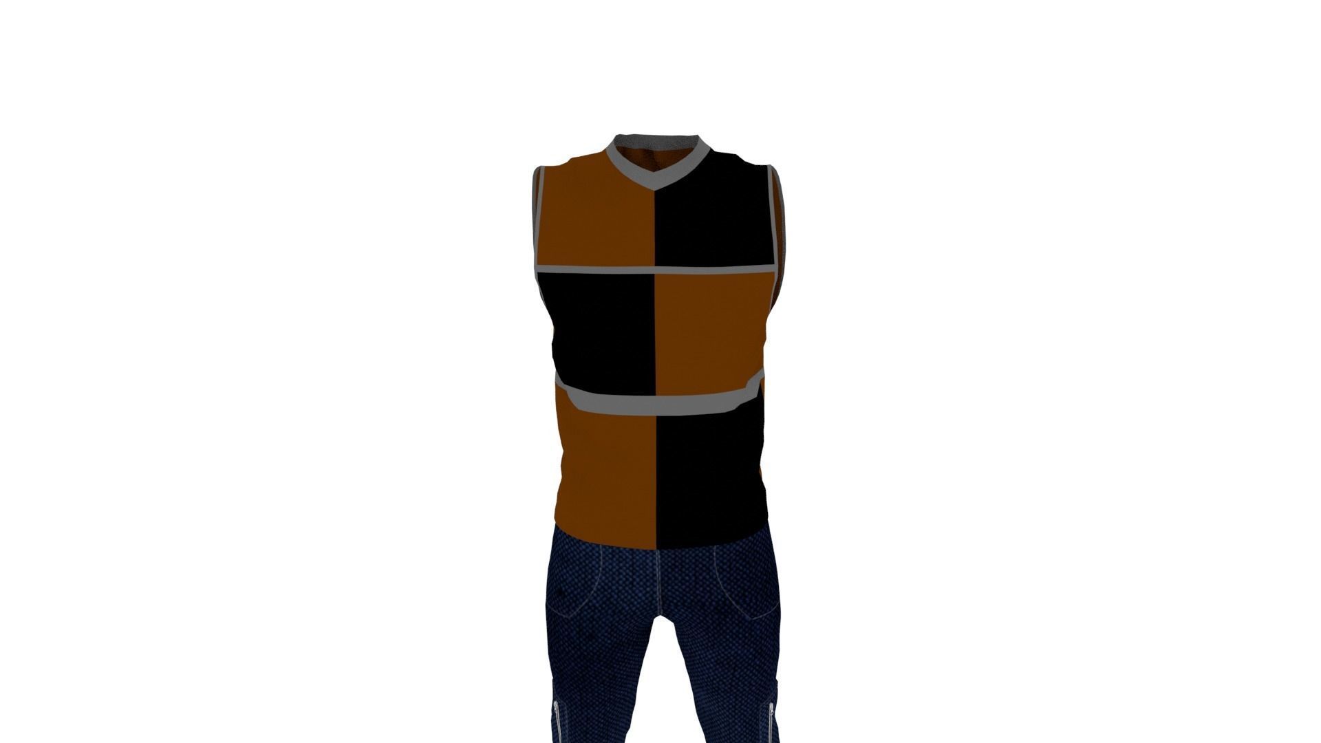 Man Clothing Low-poly 3D model_5