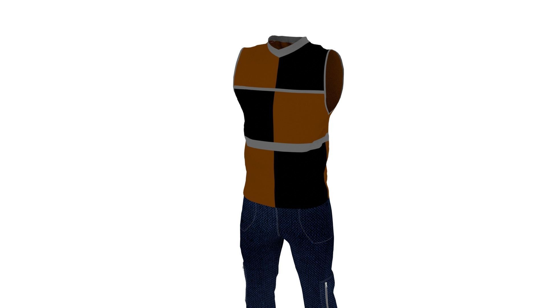 Man Clothing Low-poly 3D model_1