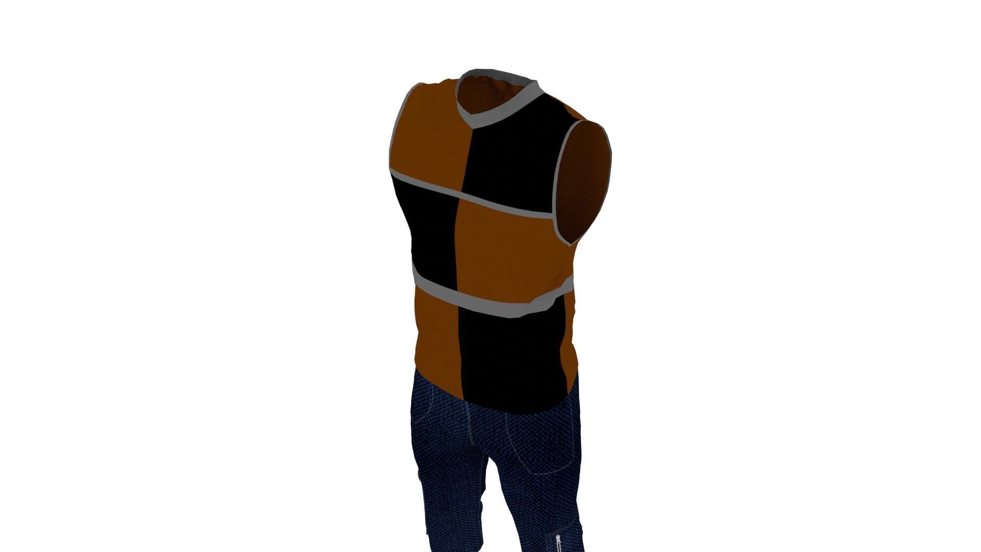 Man Clothing Low-poly 3D model_3