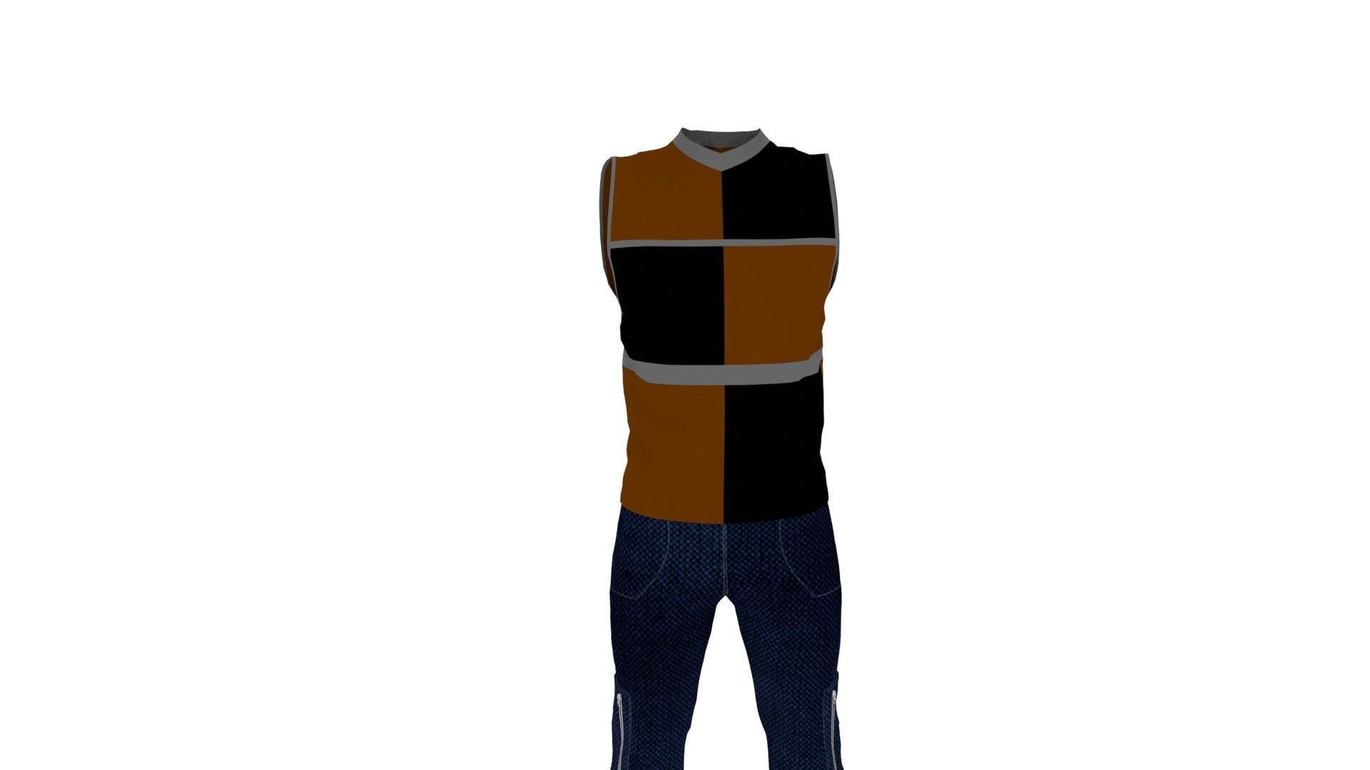Man Clothing Low-poly 3D model_2