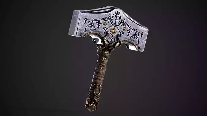 Viking Hammer  Low-poly 3D model