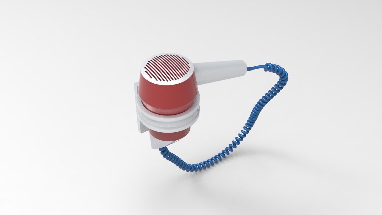 hair dryer 2 3D model_2