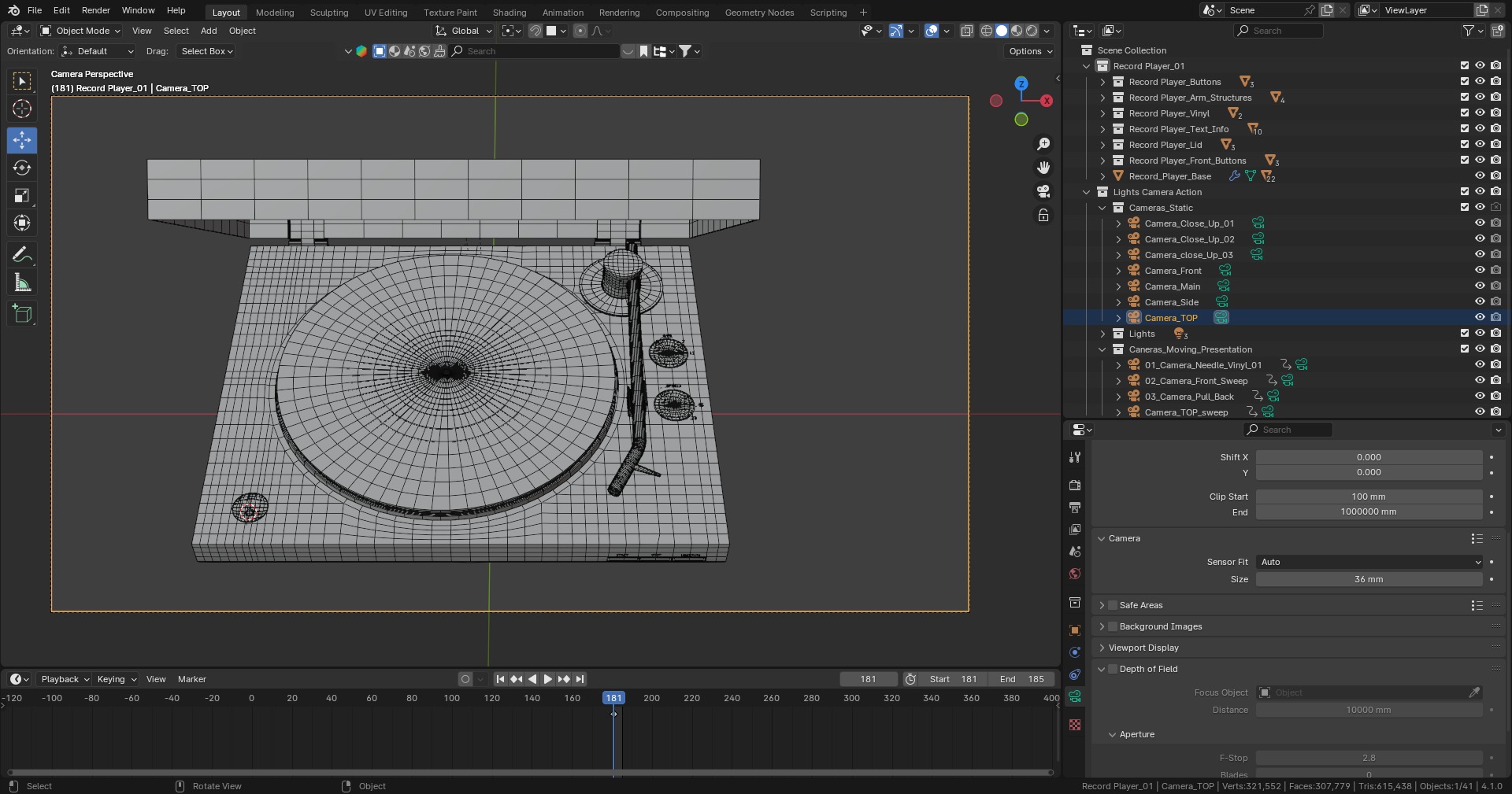 High Poly Modern Turnable for Architectural Modelling 3D model_9