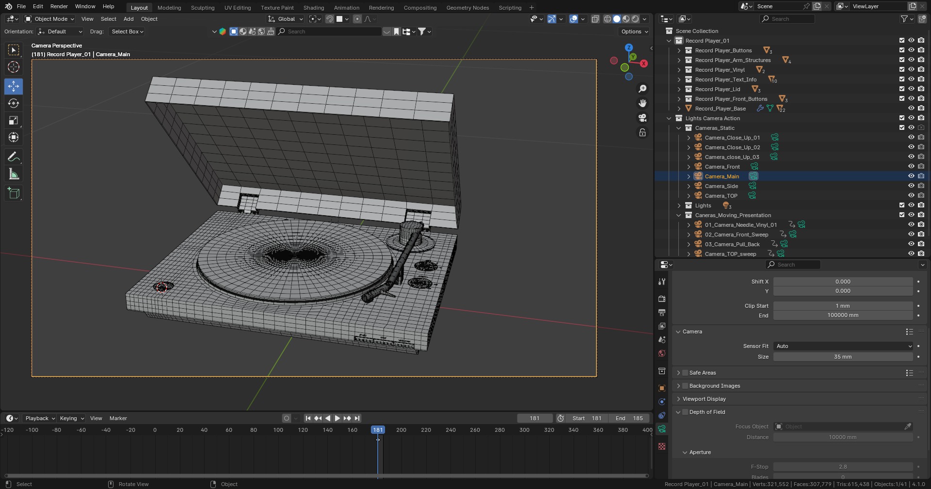 High Poly Modern Turnable for Architectural Modelling 3D model_8