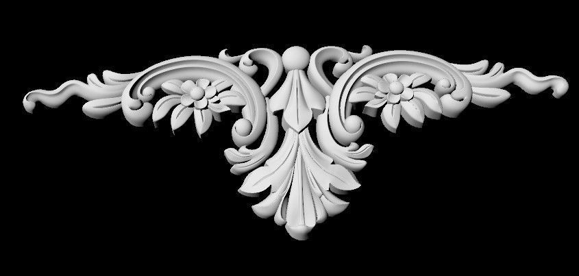 Central decor ornament for furniture 3D model_2