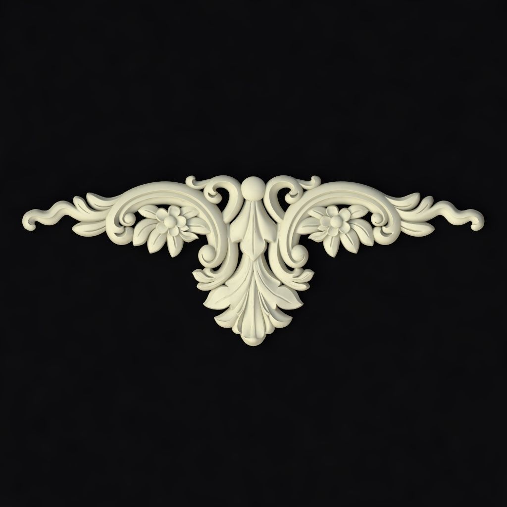 Central decor ornament for furniture 3D model_1