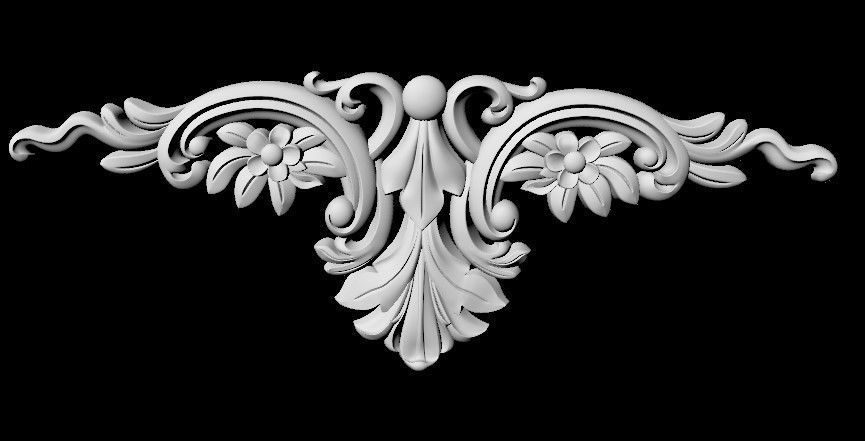 Central decor ornament for furniture 3D model_3