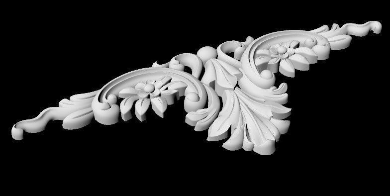 Central decor ornament for furniture 3D model_4