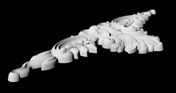 Central decor ornament for furniture 3D model_5