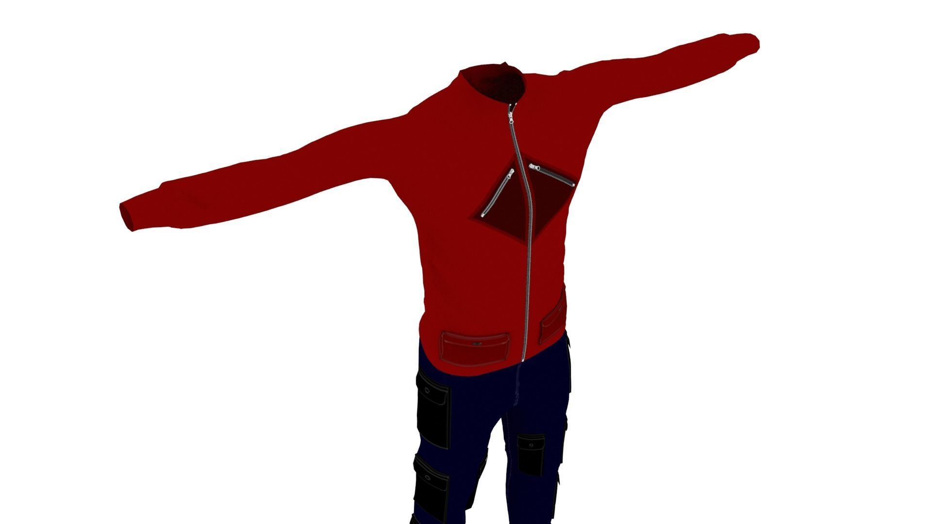 Man Outfit Low-poly 3D model_4