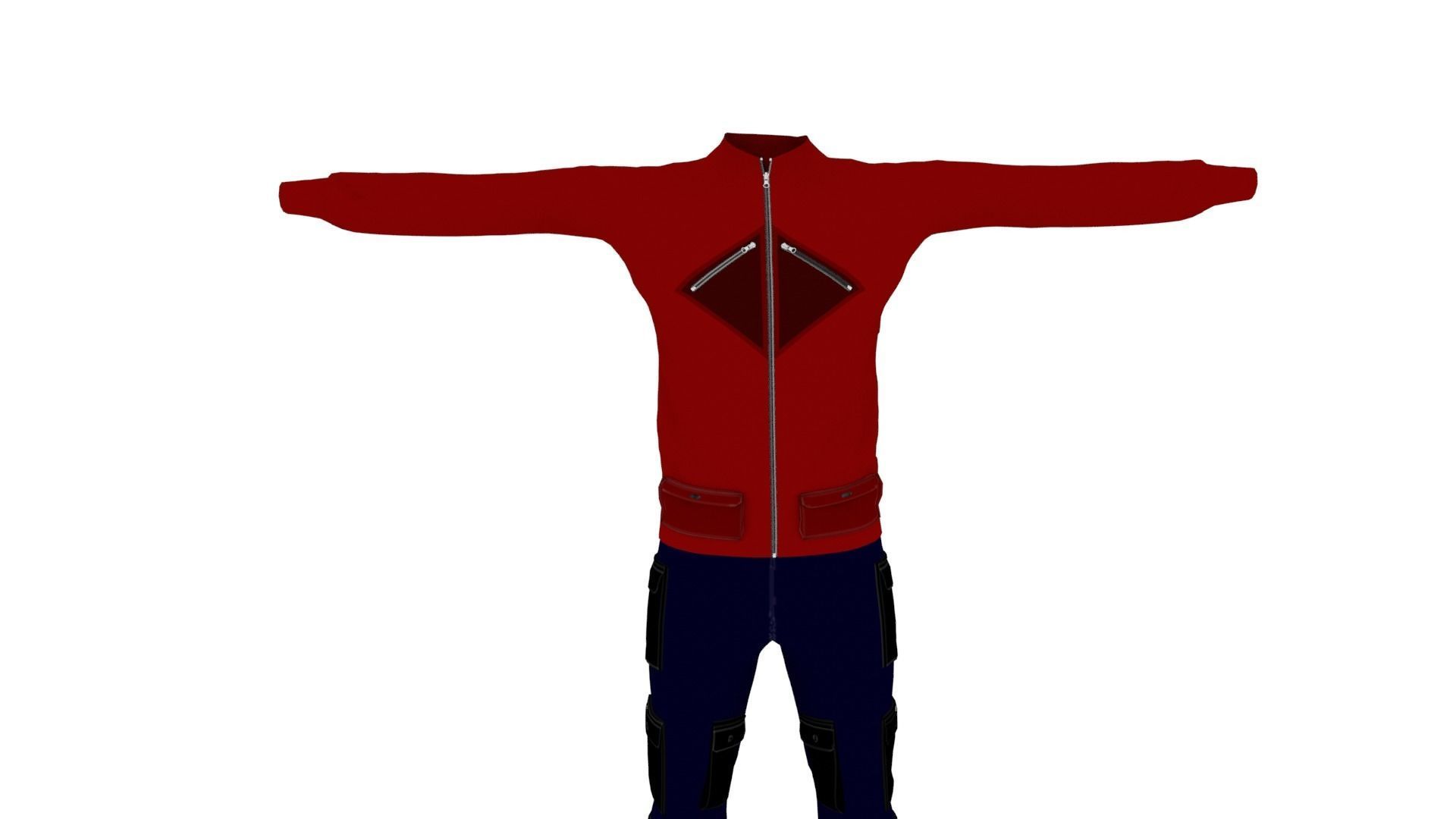 Man Outfit Low-poly 3D model_2