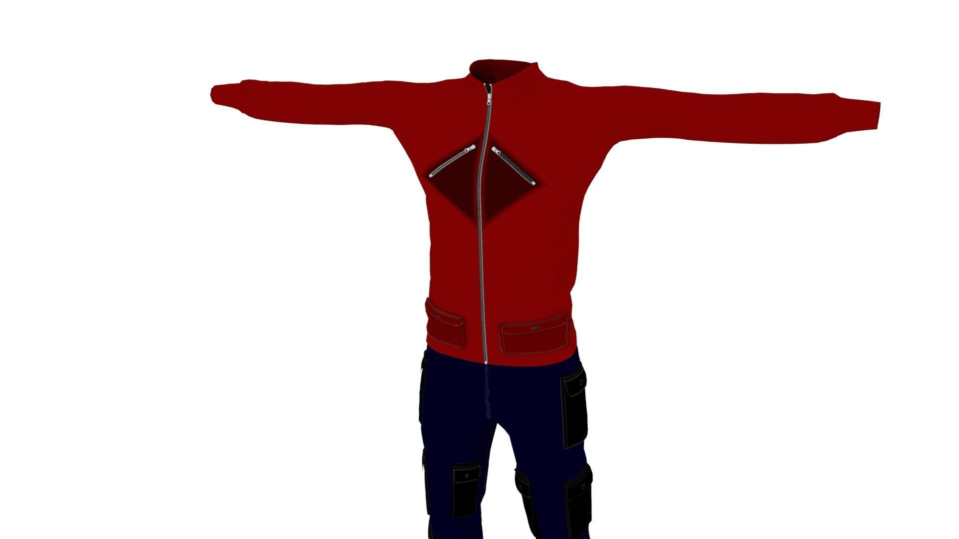 Man Outfit Low-poly 3D model_1