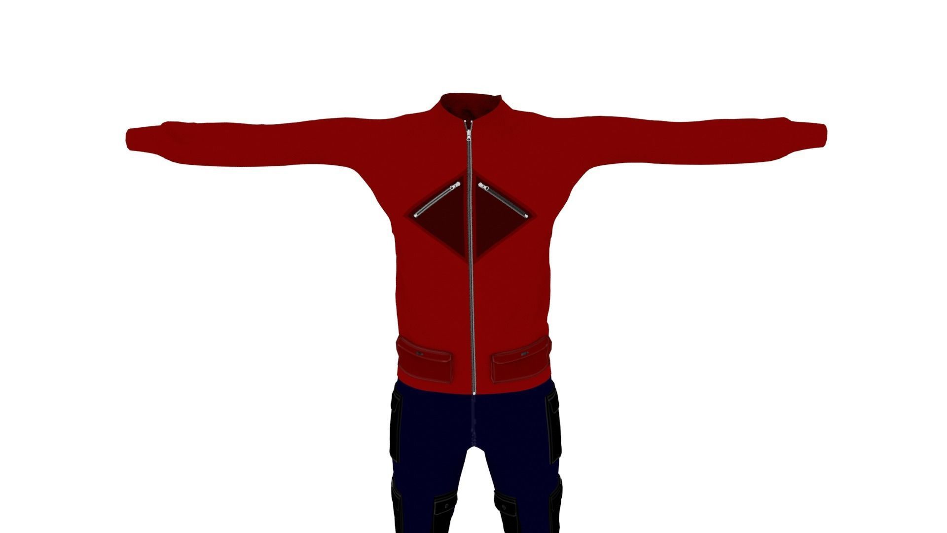 Man Outfit Low-poly 3D model_5