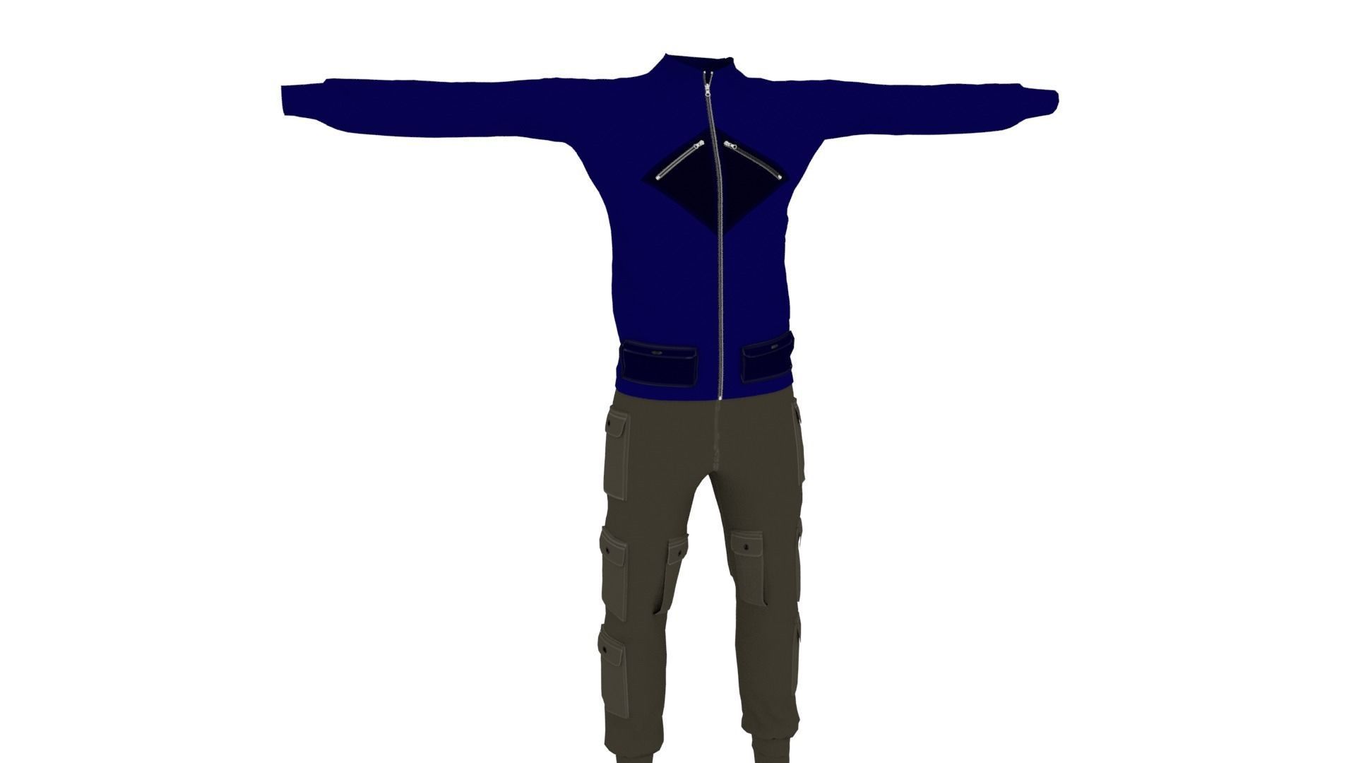 Man Outfit Low-poly 3D model_1
