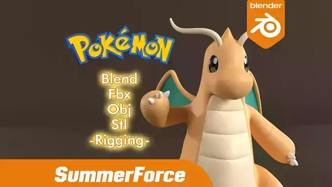 Dragonite - Pokemon 3D model